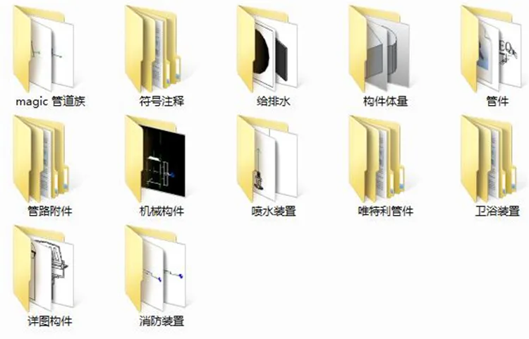 Revit建筑结构水电暖MEP室内施工模型族库大全|机电族模型Revit族库大全+BIM族库