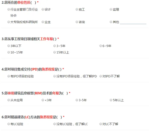 关于IPD原则实施情况的调查问卷（一）