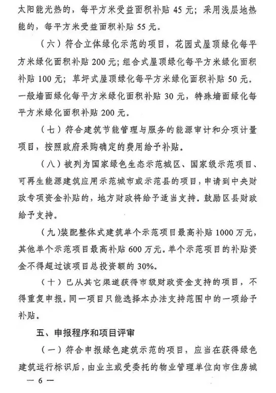 上海市建筑节能和绿色建筑最新补贴政策