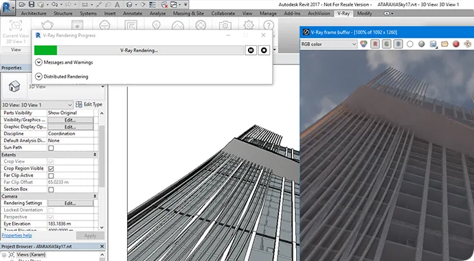 VRay for Revit 3.0 适用Revit2017 渲染插件可以利用它来渲染高品质图像！