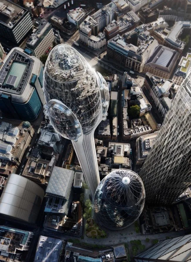 BIM建筑|福斯特事务所颁布伦敦新地标“郁金喷鼻”计划，俯瞰“小黄瓜”