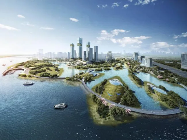 BIM建筑|广州CBD南区呈现新城市景不雅，由德国安博戴水道+庄子玉工作室结合打造年夜湾区新门户