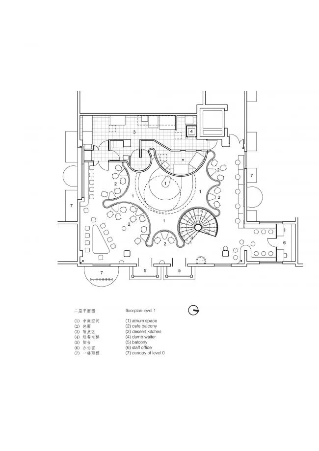 BIM建筑|旋曲空间谱写出活动的音乐——上海鹰集咖啡丰富里店 / 不迫建筑工作室