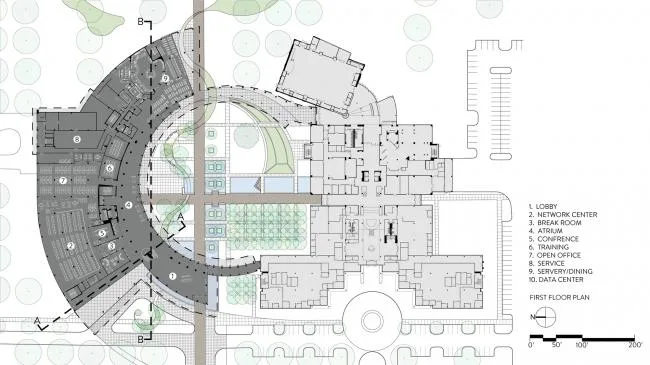 BIM建筑|停泊于密歇根胡畔的白色邮轮：西北年夜学瑞安-沃尔特体育中间 / 美国帕金斯威尔建筑事务所
