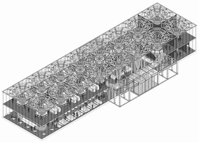 BIM建筑|枝桠交织有序的'树'状空间：河南珑府生涯体验中间 / 罗宇杰工作室