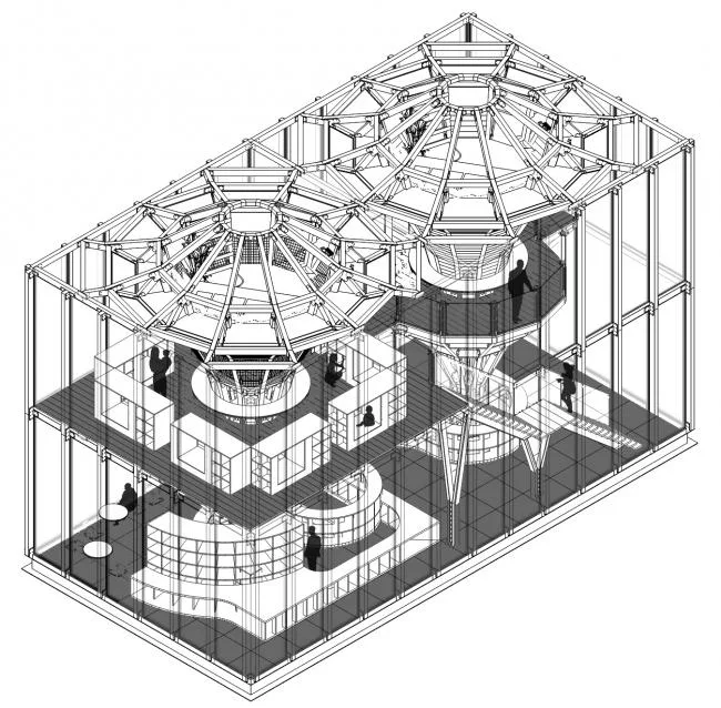 BIM建筑|枝桠交织有序的'树'状空间：河南珑府生涯体验中间 / 罗宇杰工作室