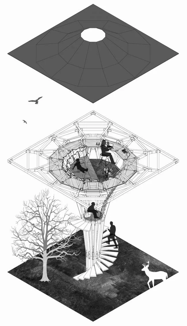 BIM建筑|枝桠交织有序的'树'状空间：河南珑府生涯体验中间 / 罗宇杰工作室
