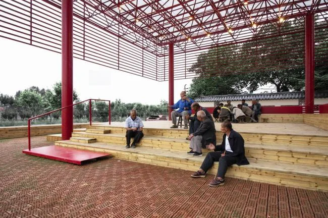 BIM建筑|年夜红棚下的村落起居，北河东村戏台