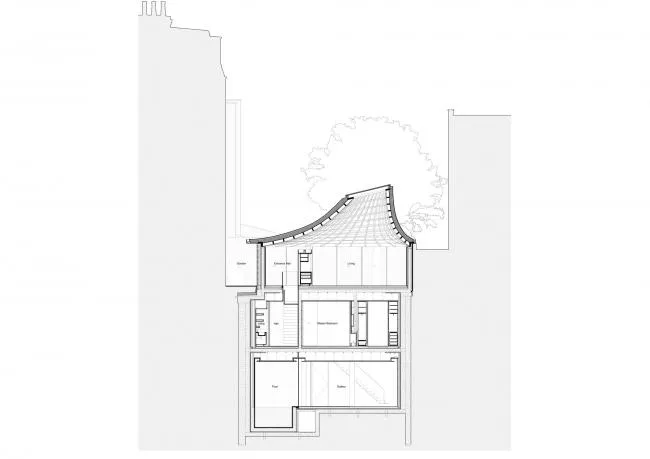 BIM建筑|弧曲屋顶瞻仰天空，栖身空间深埋年夜地——伦敦隐秘的花圃室第