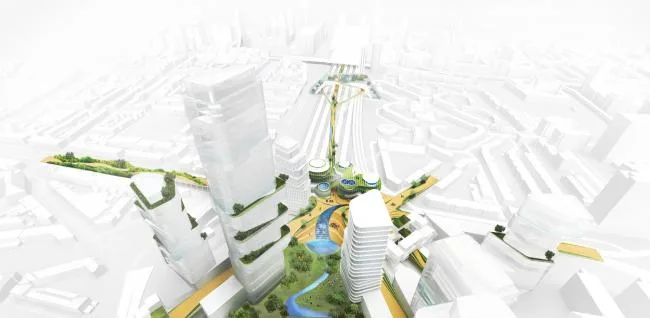BIM建筑|UNStudio颁布荷兰海牙“中心立异区”计划，应对将来城市成长和可连续性