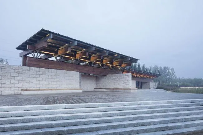 BIM建筑|梁亭——河北河间古洋河公园临水亭榭