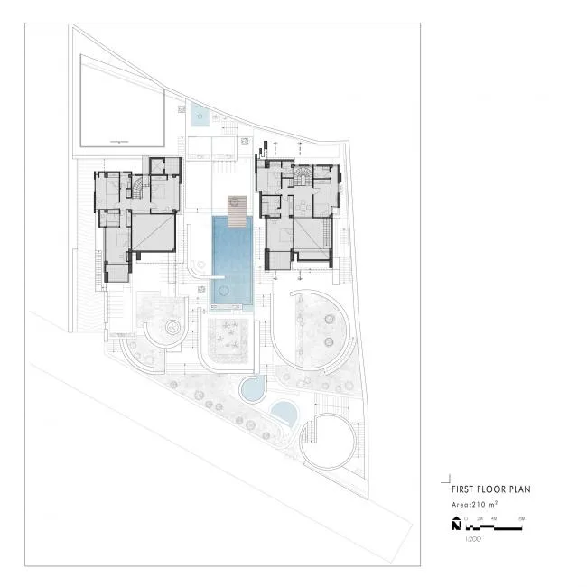 BIM建筑|背山面水，环坡而上的摩沙双子别墅