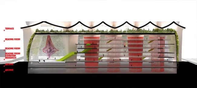 BIM建筑|造型有机，骨骼外露的伊斯坦布尔技巧年夜学藏书楼