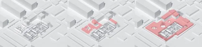 BIM建筑|MAD为北京四合院设计漂浮屋顶幼儿园，孩子们可以“上房揭瓦”啦