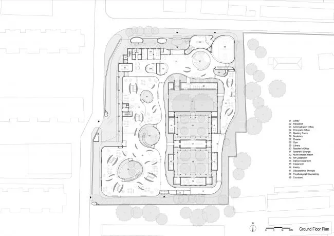 BIM建筑|MAD为北京四合院设计漂浮屋顶幼儿园，孩子们可以“上房揭瓦”啦