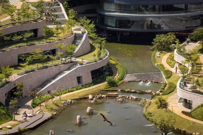 BIM建筑|仿若身处绿色稻田办公，科技彰显天然气力的泰坦办公中间