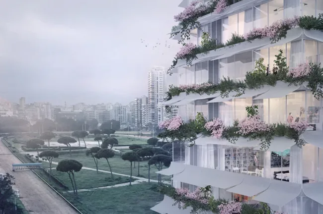 BIM建筑|绿意盎然的竖向花圃：贝鲁特“梅多利”室第