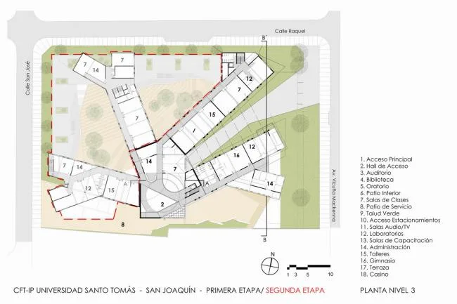 BIM建筑|回环波折的坡道交织纵横于幻化多姿的空间 / Santo Tomas学院中间