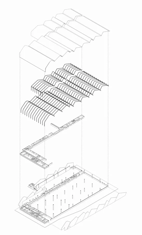 BIM建筑|现代金属质感，自由海浪屋顶诠释跨越50年时空的工场重构