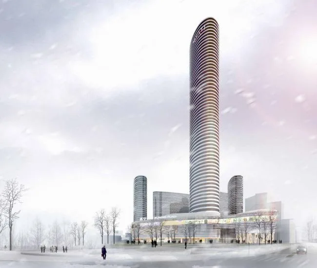 BIM建筑|弧形围绕错动的体量——云景彭城，徐州苏宁广场 / CCDI悉地国际