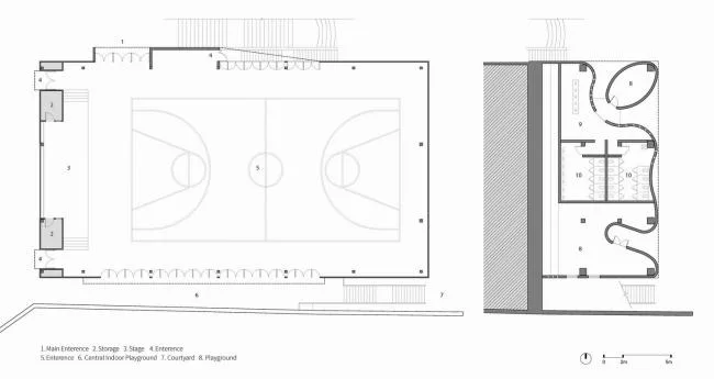 BIM建筑|岳阳县第三中学风雨操场兼陈述厅 / SUP素朴建筑工作室