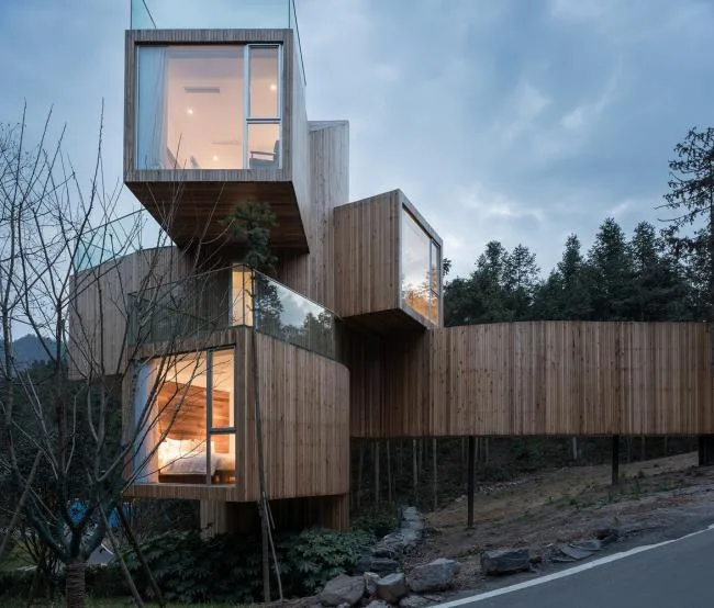 BIM建筑|天然渗入，享受奇特的***体验——齐云山树屋/本戈工作室