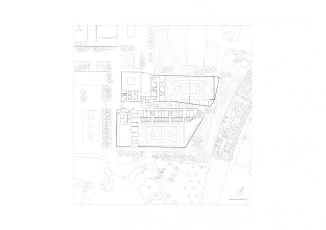 BIM建筑|绿草蓝天中的一抹金：La Fontaine体育中间