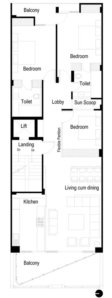BIM建筑|严厉的几何形体打造的垂直室第：印度143公寓 / Plan Loci