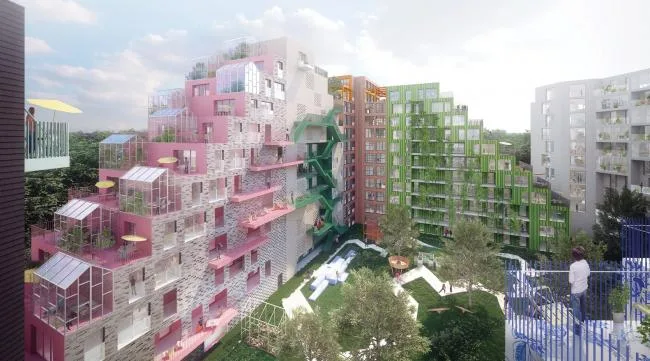 BIM建筑|阿姆斯特丹具有将来主义颜色的室第区