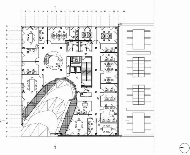 BIM建筑|建筑的几何机变演绎，橙色立方体中的曲面球体：里昂文化中间