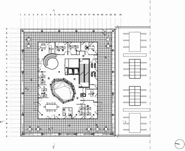 BIM建筑|建筑的几何机变演绎，橙色立方体中的曲面球体：里昂文化中间