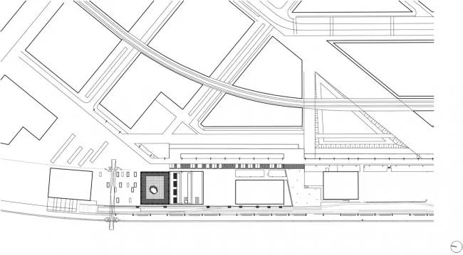 BIM建筑|建筑的几何机变演绎，橙色立方体中的曲面球体：里昂文化中间