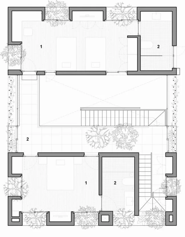 BIM建筑|像植物一样光合感化——盛满阳光与绿意的越南公园室第