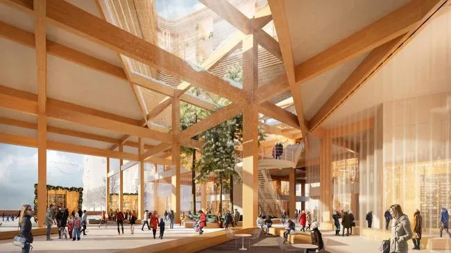 BIM建筑|snøhetta结合heatherwick事务地点多伦多打造全木制的“船埠之滨”社区