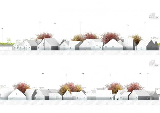 BIM建筑|法国里昂奥特莱斯，白色斗室子组成村落 / Gianni Ranaulo Design