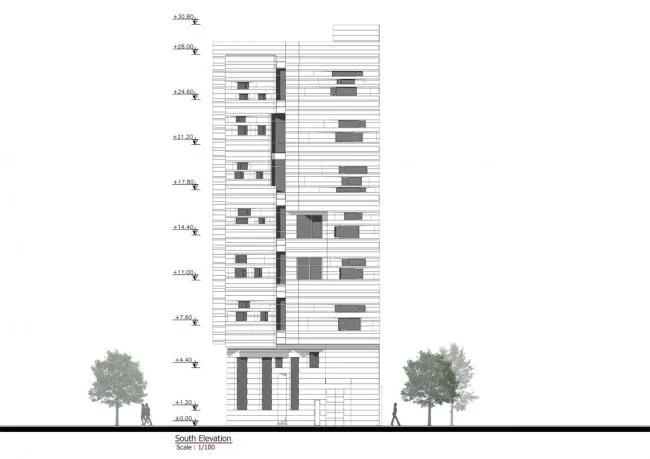 BIM建筑|如同被风化的粗粝岩石：阿维尼室第楼 | Heram建筑事务所
