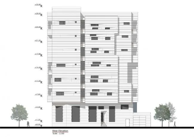 BIM建筑|如同被风化的粗粝岩石：阿维尼室第楼 | Heram建筑事务所