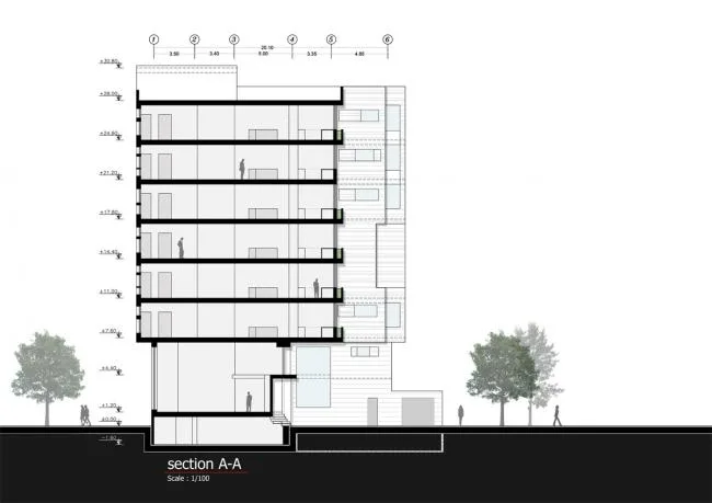 BIM建筑|如同被风化的粗粝岩石：阿维尼室第楼 | Heram建筑事务所