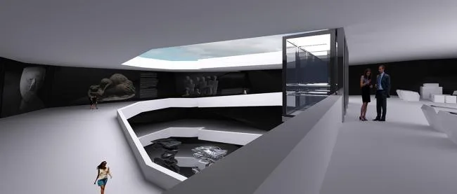 BIM建筑|天然景不雅地标“蓝窗”在狂风中被毁，Andreev 提出镜面金属拱门新计划取代