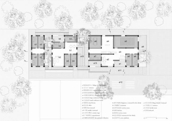 BIM建筑|鹄立于村落地盘，朴素而暖和：三河村村平易近运动中间 / 垣建筑