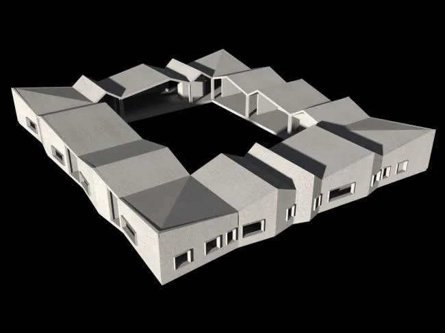 BIM建筑|仿佛散落地上随风起褶皱的方丝帕：El Cortijo之家