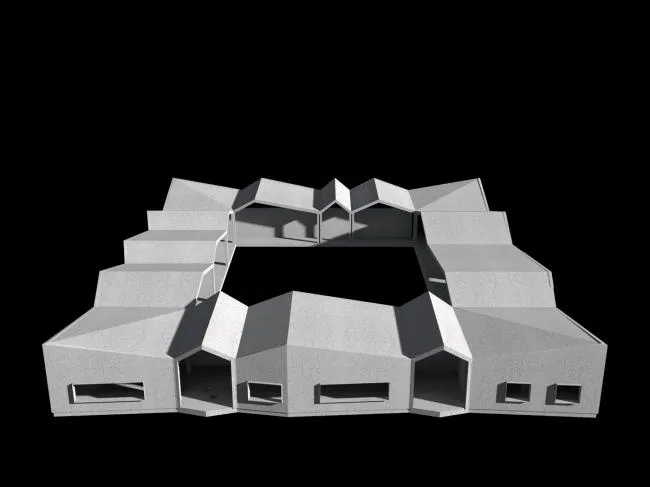 BIM建筑|仿佛散落地上随风起褶皱的方丝帕：El Cortijo之家