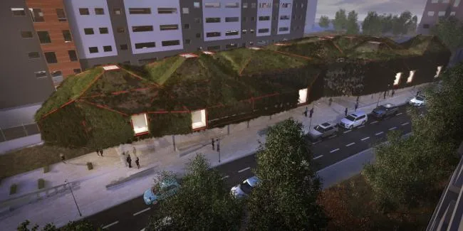 BIM建筑|仿佛一艘“绿色飞船”——马德里市政藏书楼计划 / 3GATTI