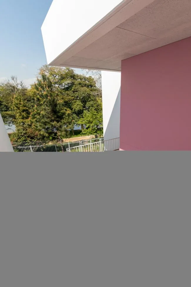 BIM建筑|彩色连廊穿插于白色体量间的湖畔丛林幼儿园 / 竹中工务店