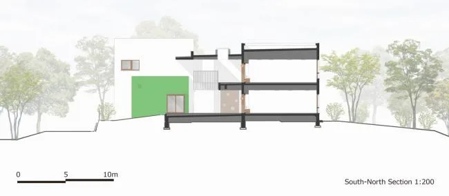BIM建筑|彩色连廊穿插于白色体量间的湖畔丛林幼儿园 / 竹中工务店