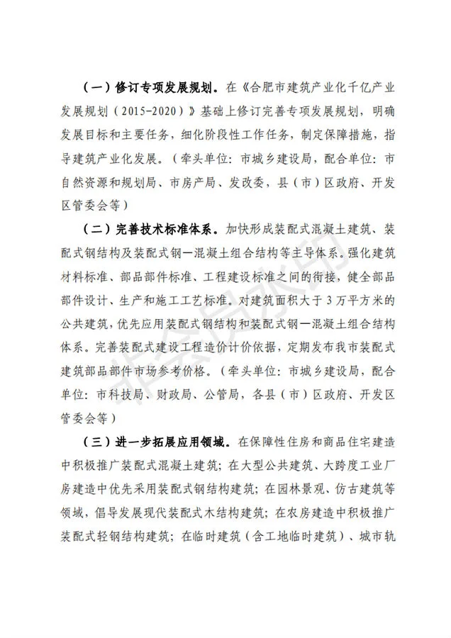 BIM与装配式|合肥市人民政府办公室关于进一步推进建筑产业化发展的实施意见（征询意见稿）合肥市人民政府办公室关于进一步推进建筑产业化发展的实施意见（征询意见稿）