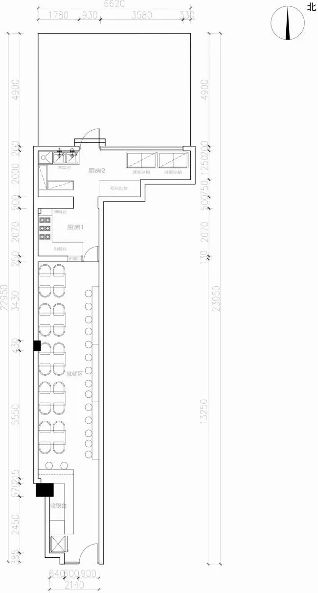 BIM建筑|逼仄之间，自成一道刺眼的光线：夹缝中的捞饭餐厅 / 平介设计
