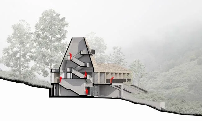 BIM建筑|山谷中的守看——一览居 / 中国美术学院景致建筑设计研讨总院