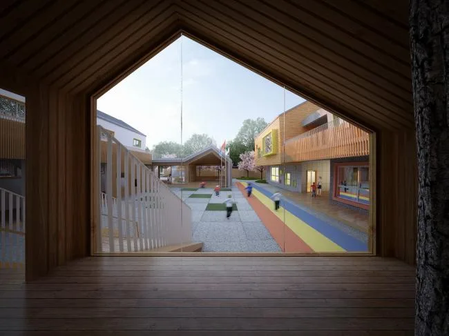 BIM建筑|五彩斑斓的“村”小板屋——重庆约克北郡幼儿园 / IDO元象建筑