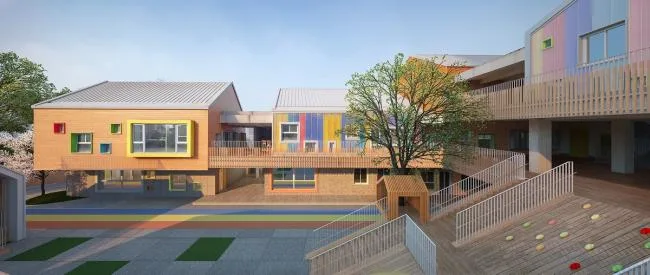BIM建筑|五彩斑斓的“村”小板屋——重庆约克北郡幼儿园 / IDO元象建筑